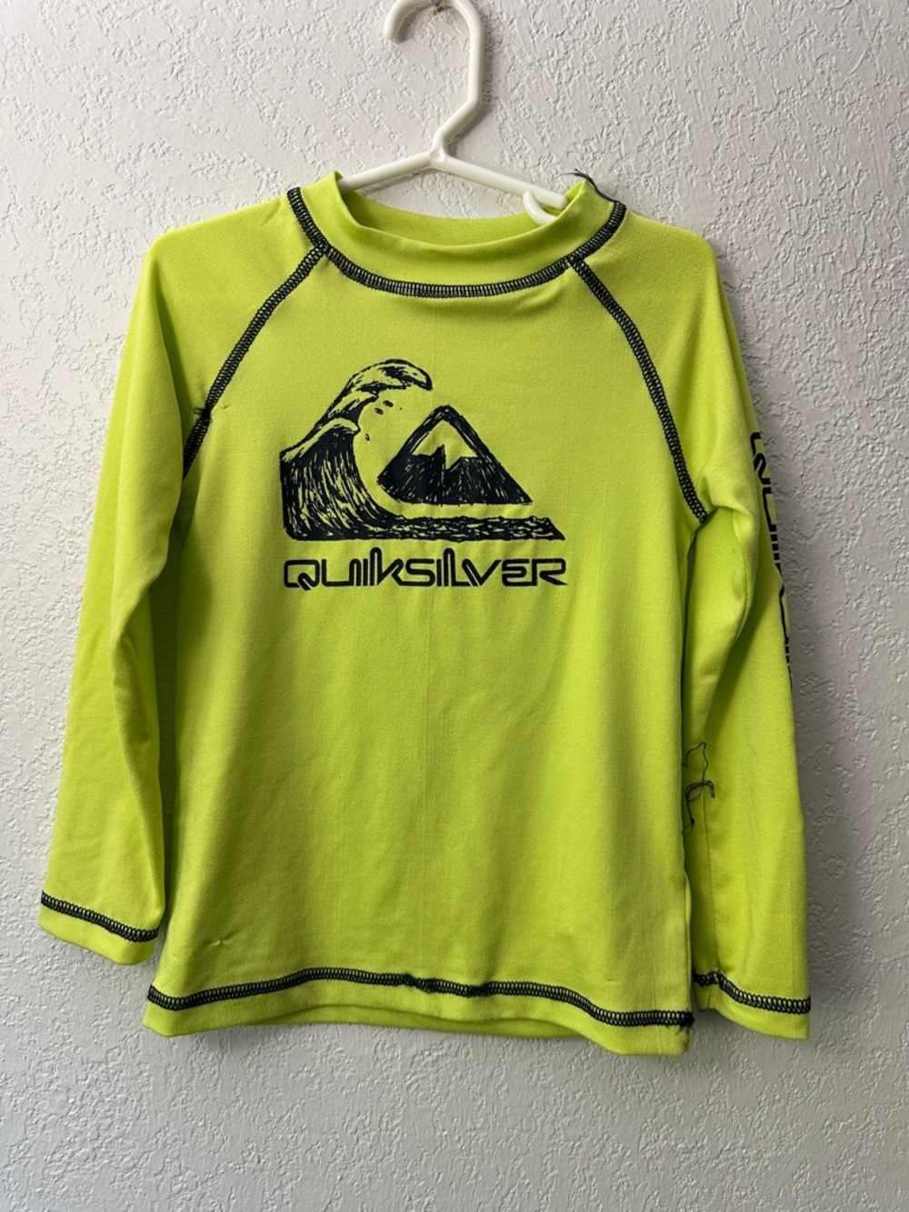 Quiksilver Neon Lime Green Long Sleeve Rash Guard